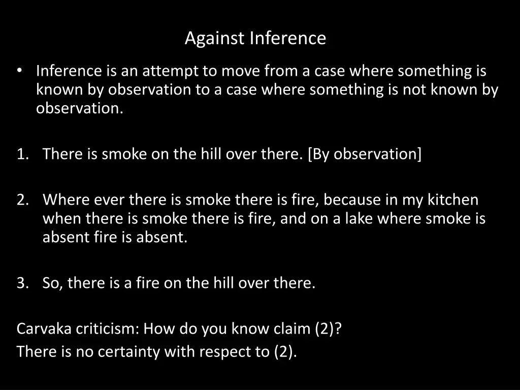 against inference