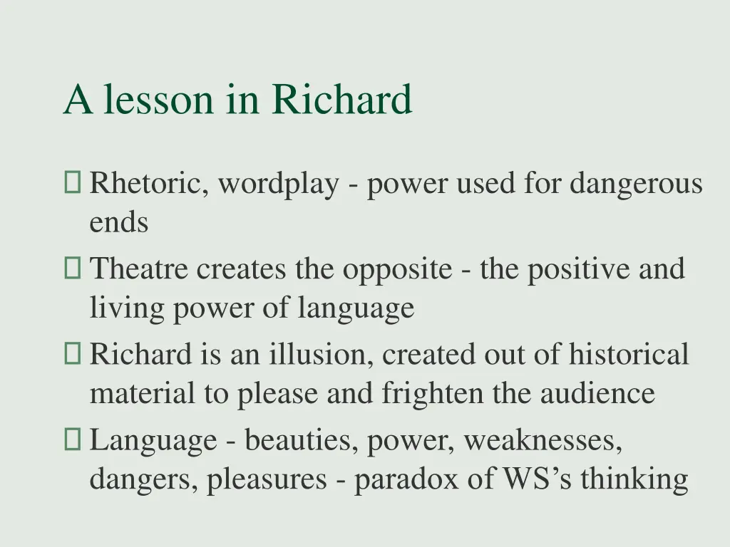 a lesson in richard