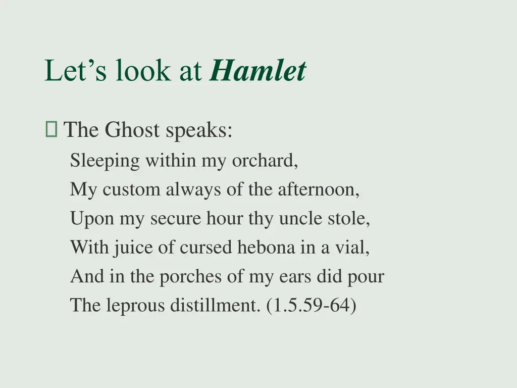 let s look at hamlet