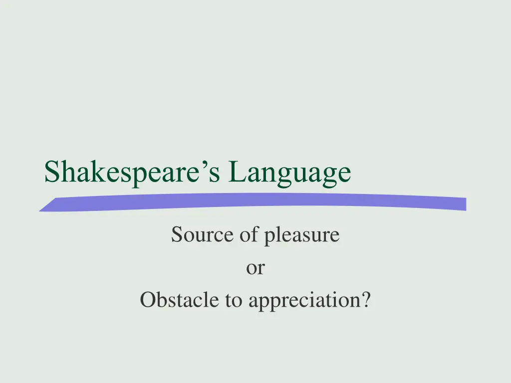 shakespeare s language