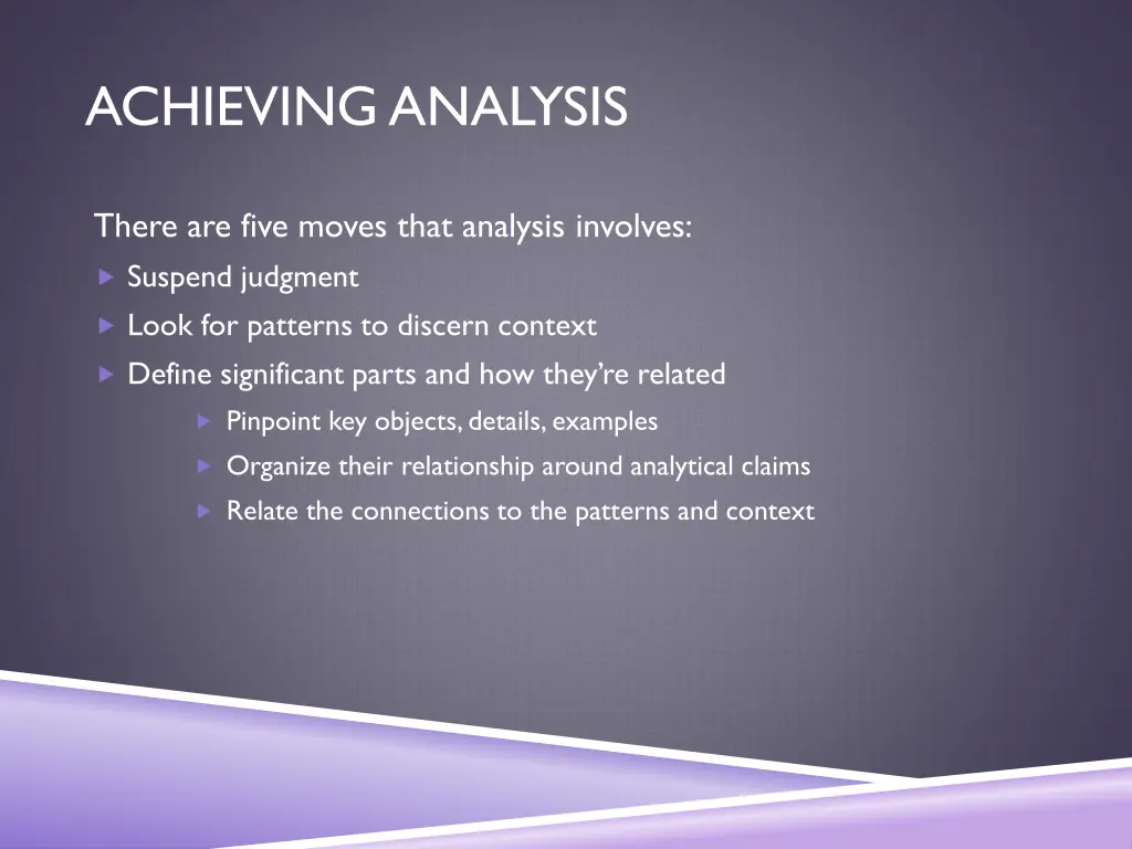 achieving analysis 2