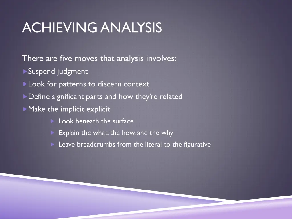 achieving analysis 3