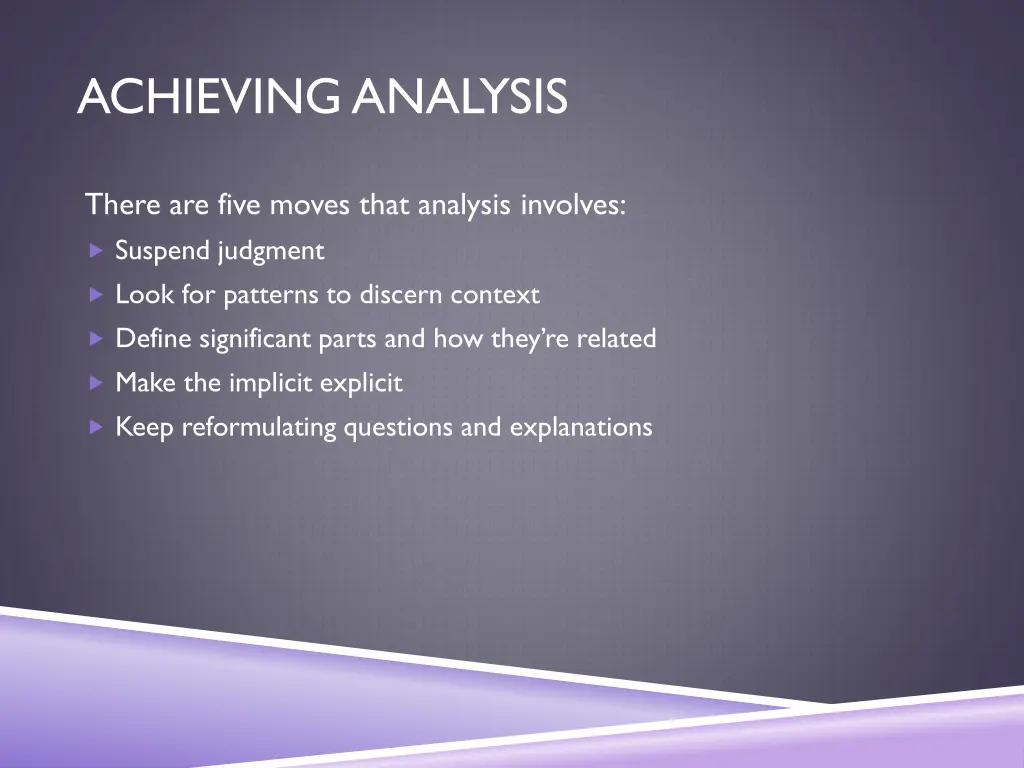 achieving analysis 4