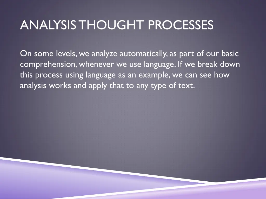 analysis thought processes 1