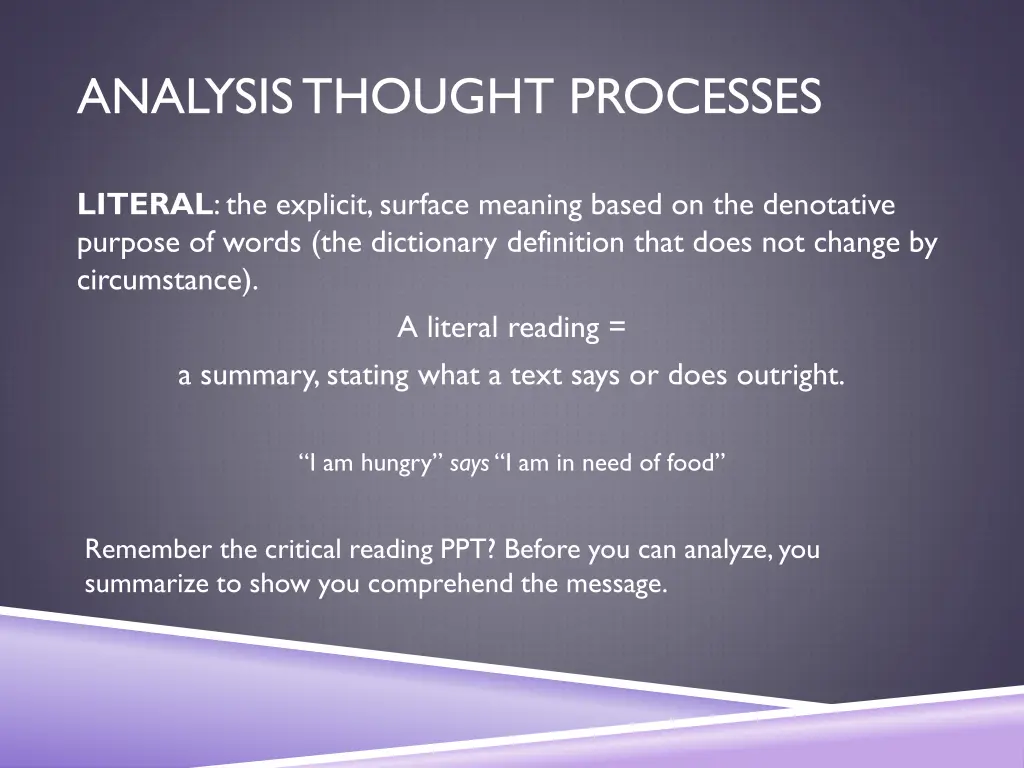 analysis thought processes 2