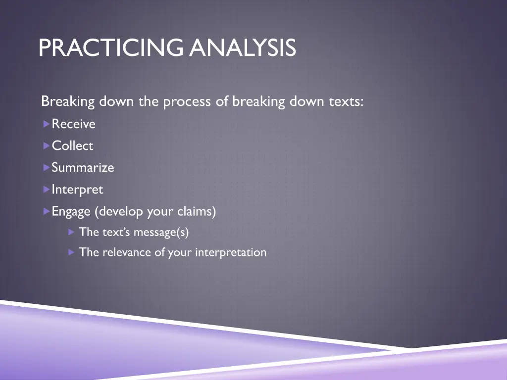 practicing analysis 4