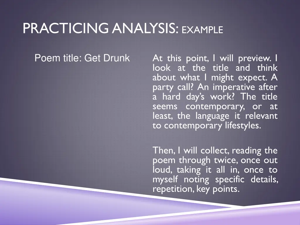 practicing analysis example