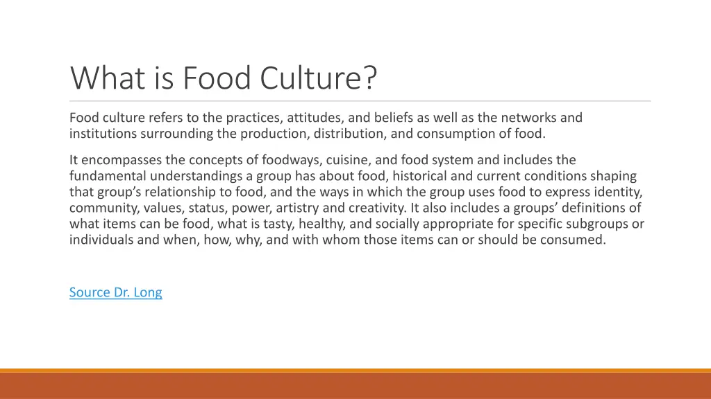 what is food culture