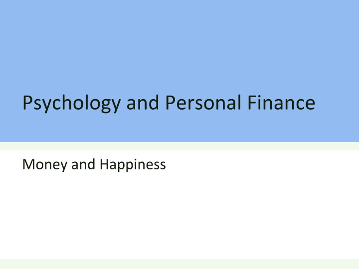 psychology and personal finance