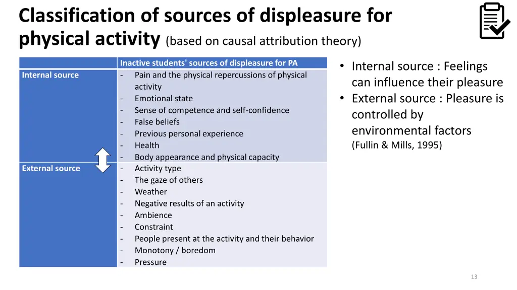 classification of sources of displeasure