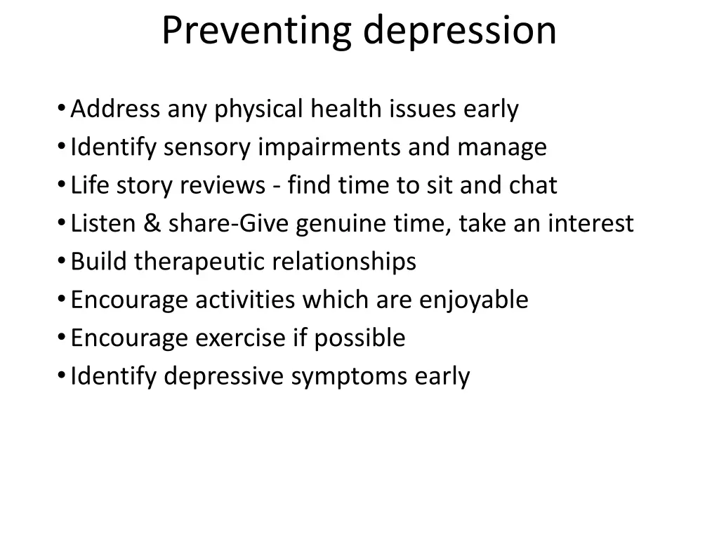 preventing depression