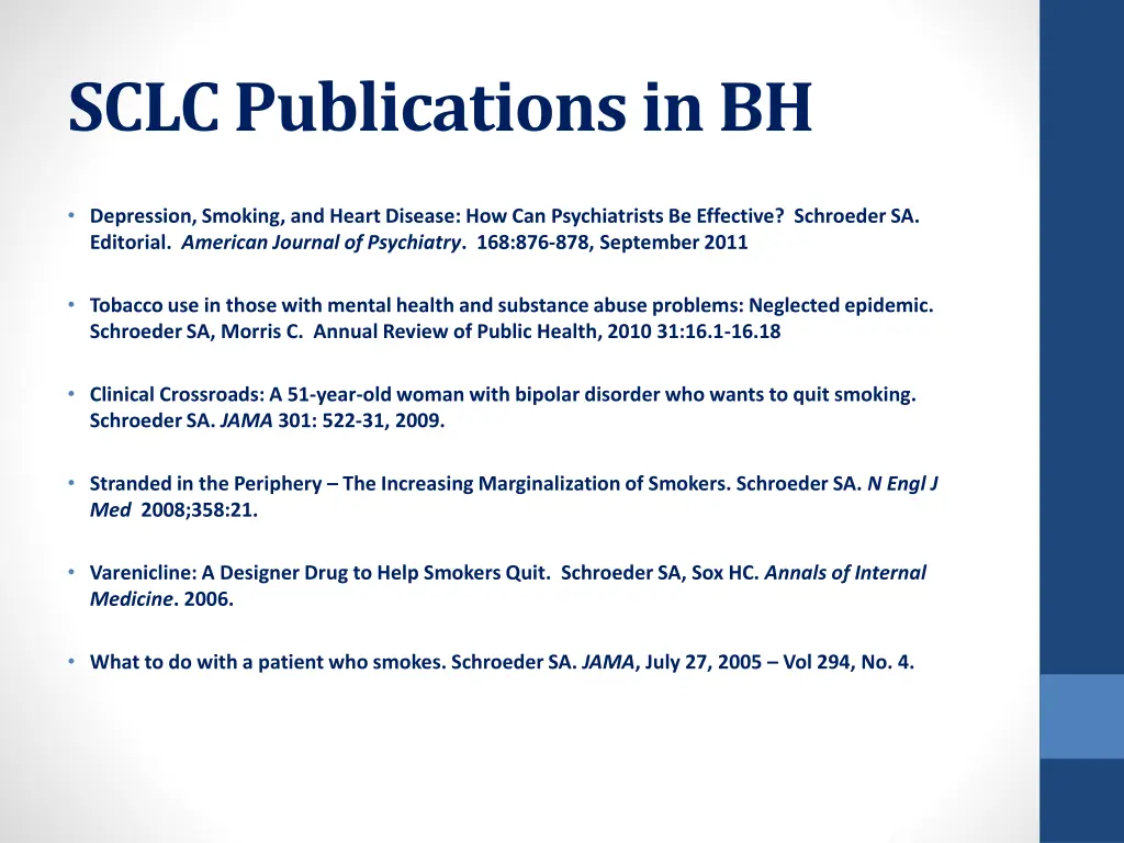 sclc publications in bh