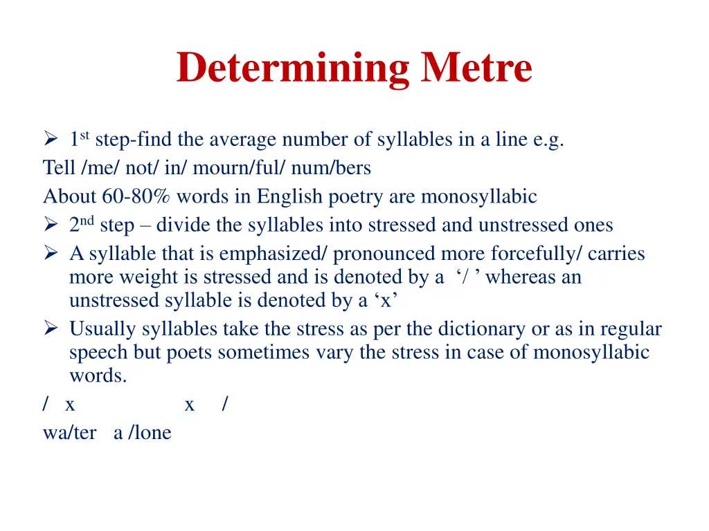 determining metre