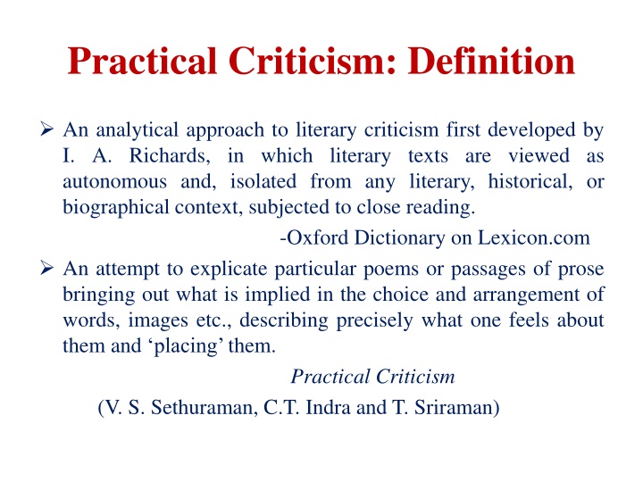 practical criticism definition