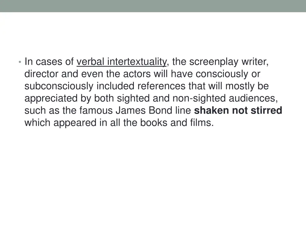 in cases of verbal intertextuality the screenplay