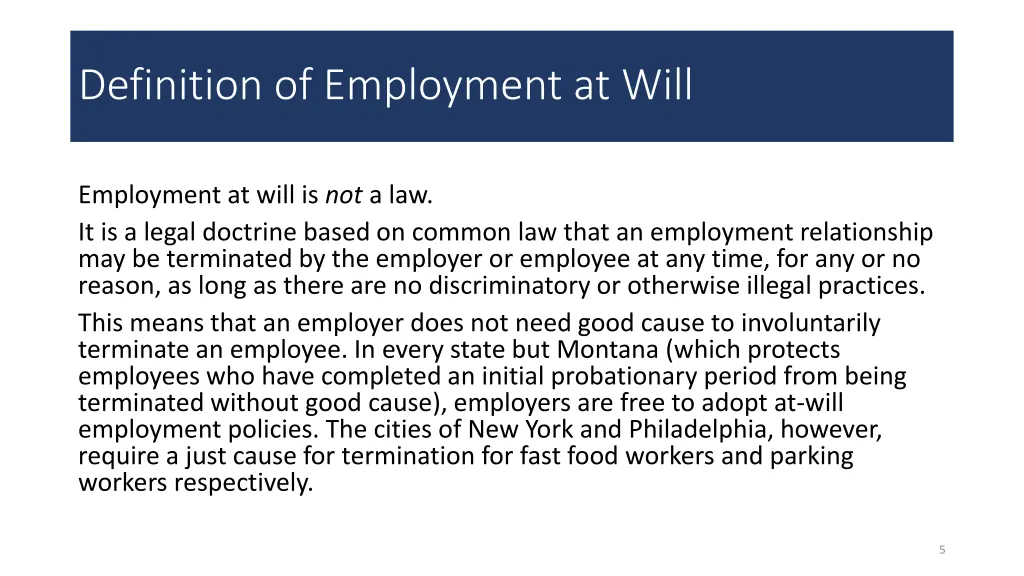 definition of employment at will