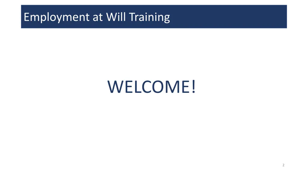 employment at will training