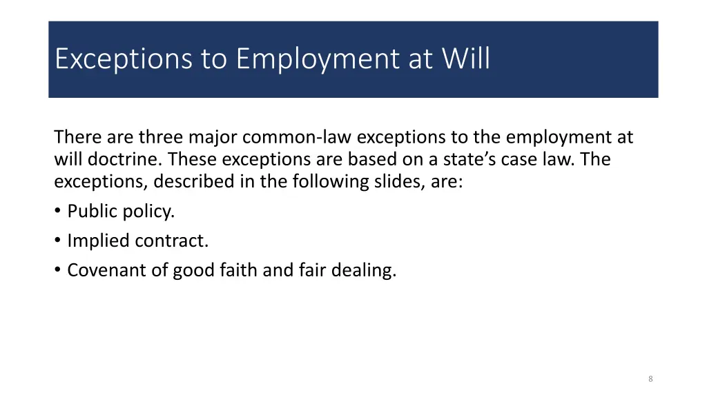 exceptions to employment at will