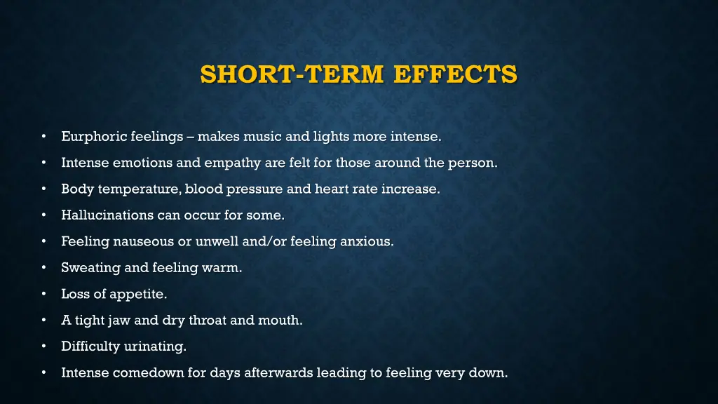 short term effects