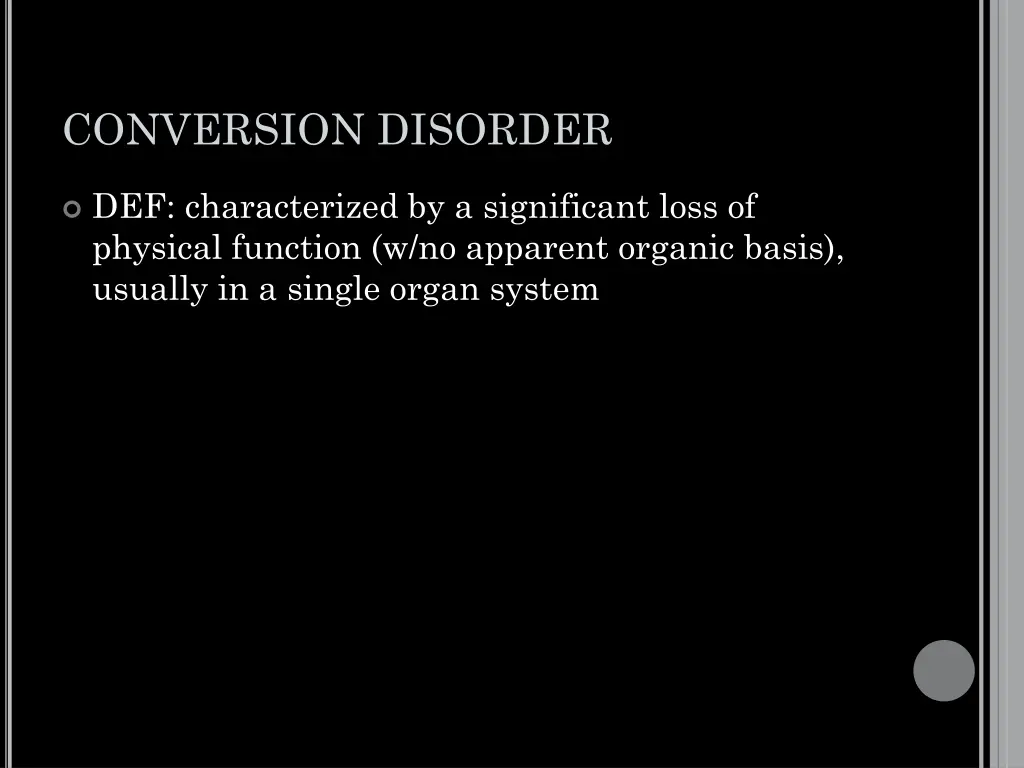 conversion disorder