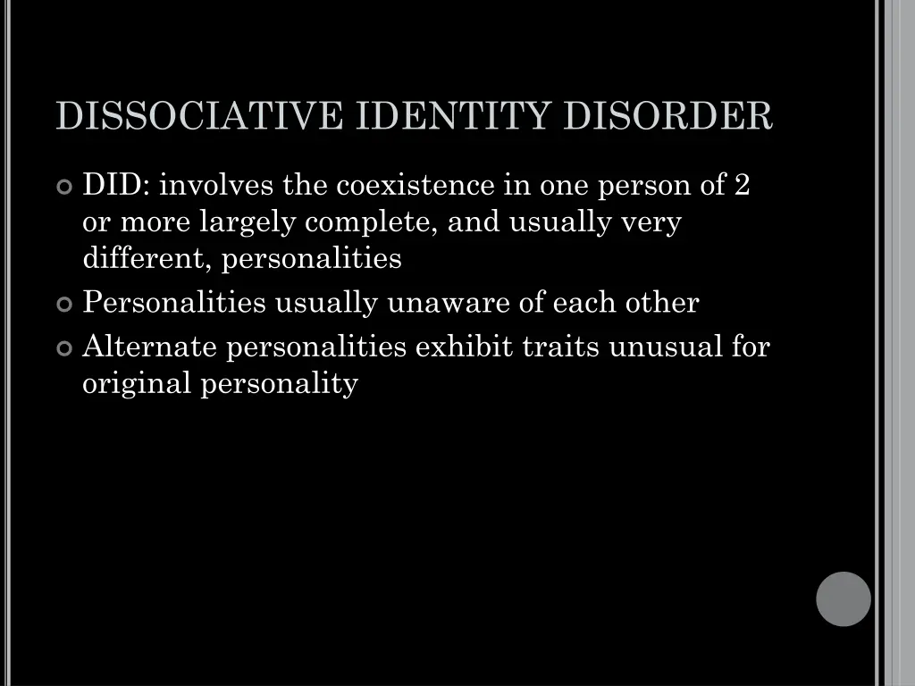 dissociative identity disorder