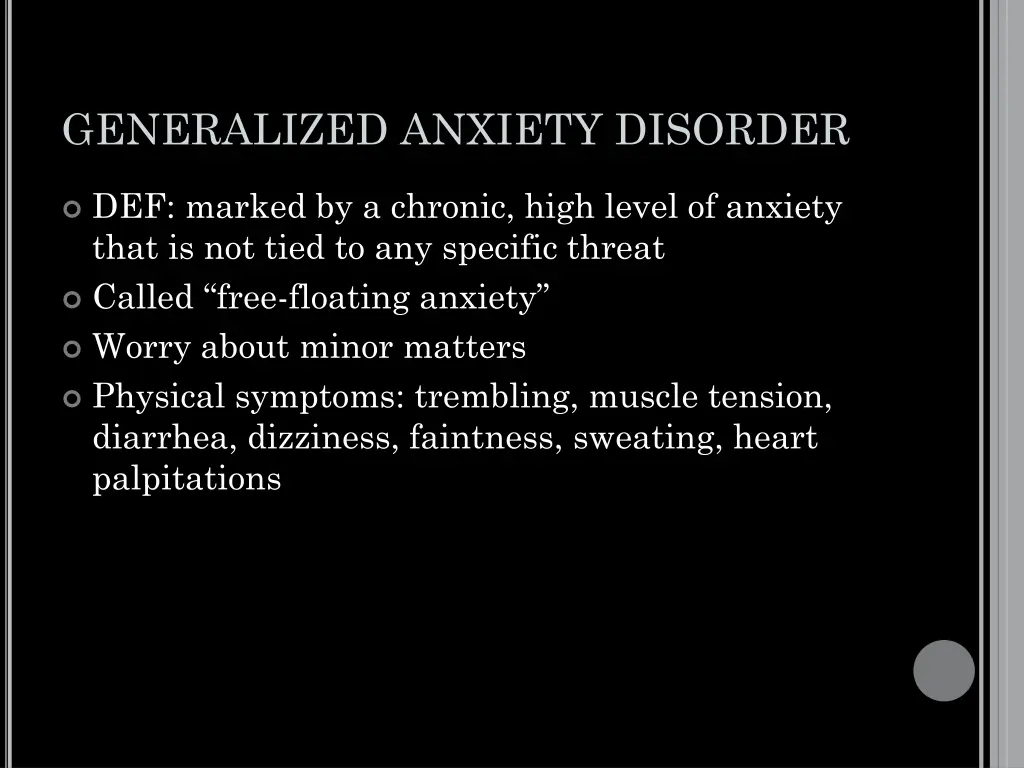 generalized anxiety disorder