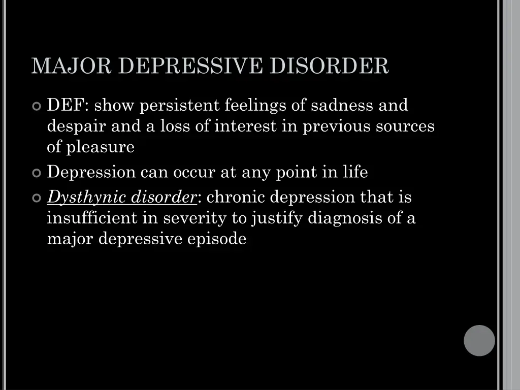 major depressive disorder