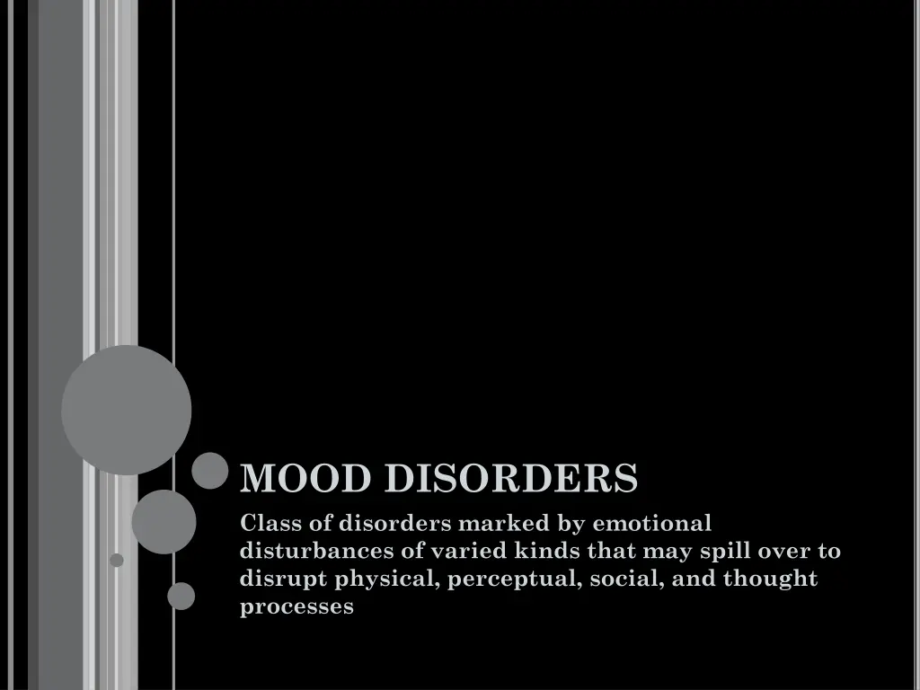 mood disorders class of disorders marked