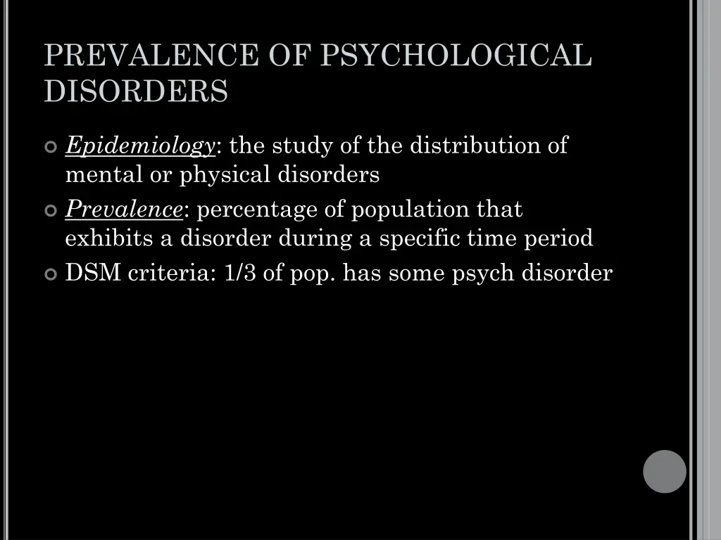 prevalence of psychological disorders