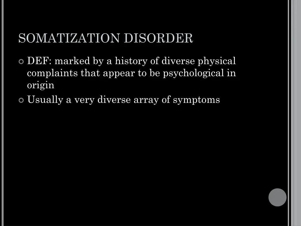 somatization disorder