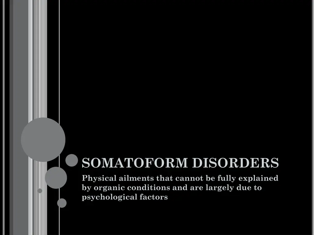 somatoform disorders physical ailments that