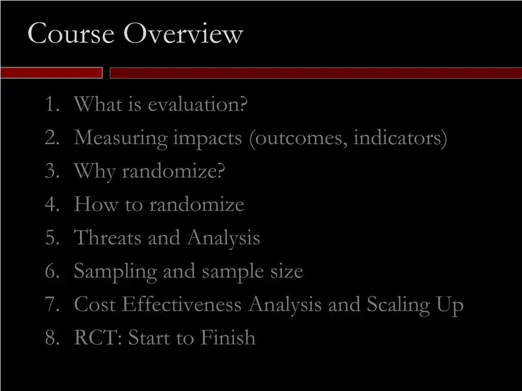 course overview