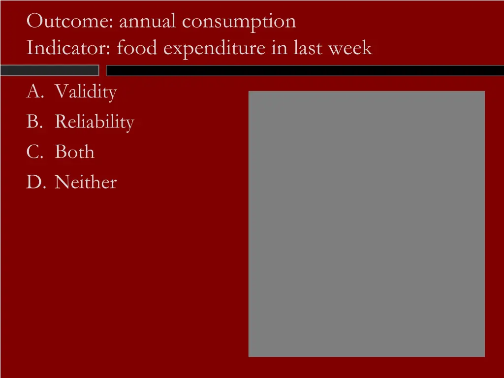 outcome annual consumption indicator food