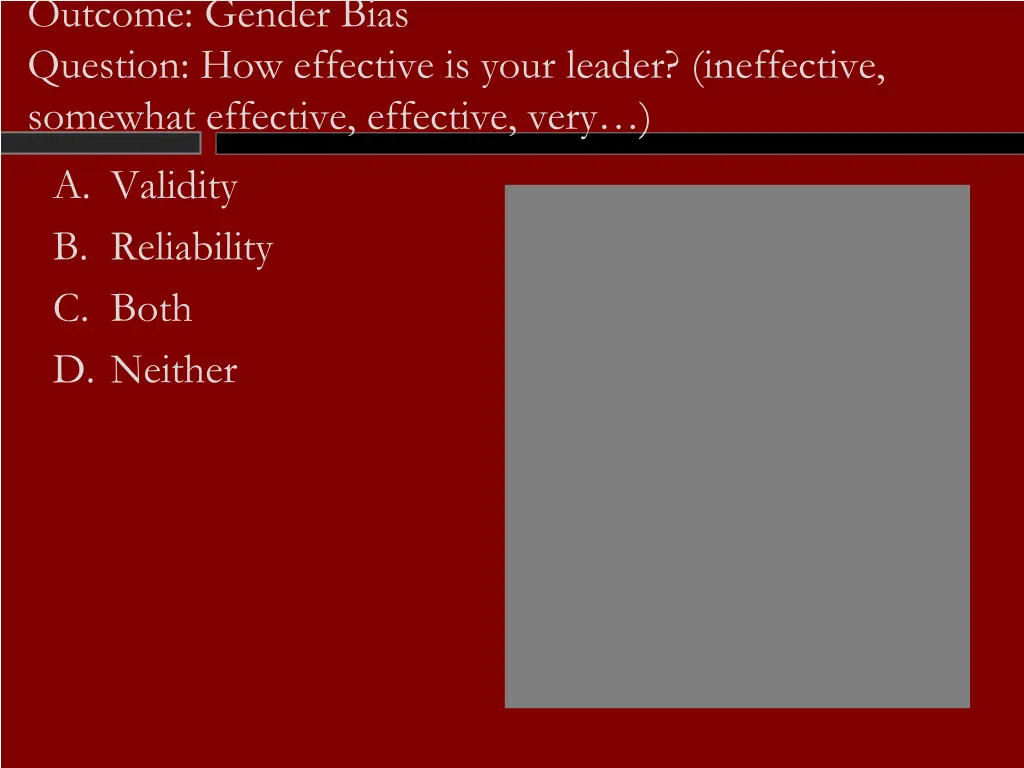 outcome gender bias question how effective