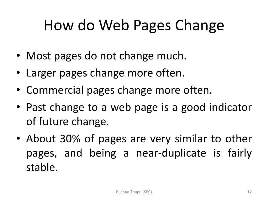 how do web pages change