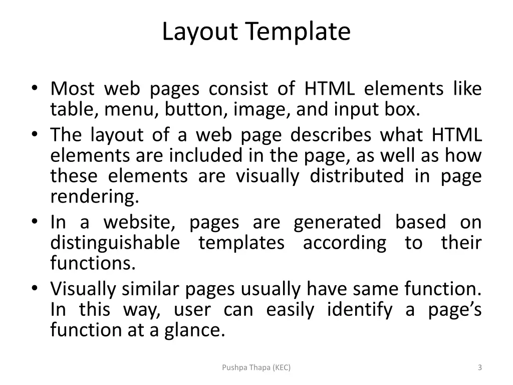 layout template