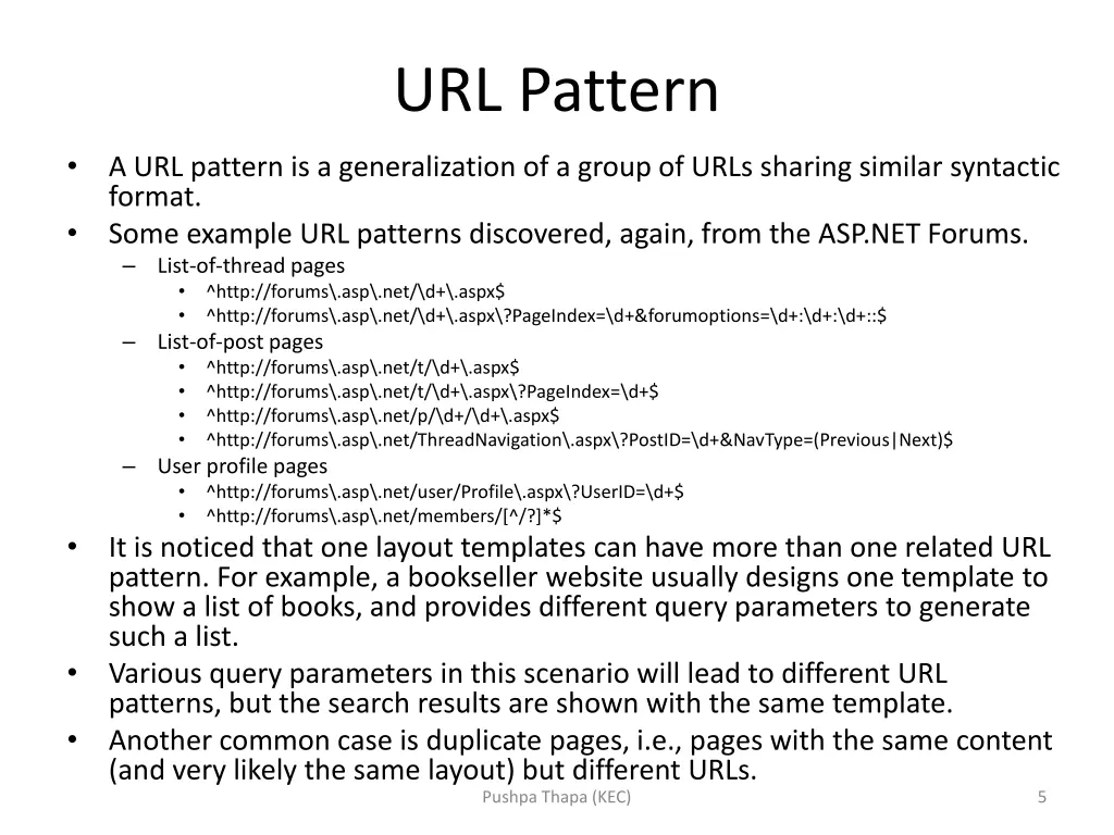 url pattern