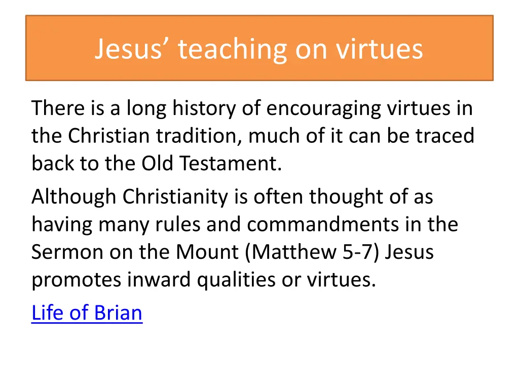 jesus teaching on virtues