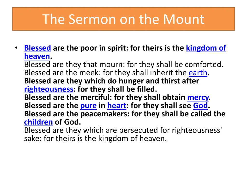 the sermon on the mount