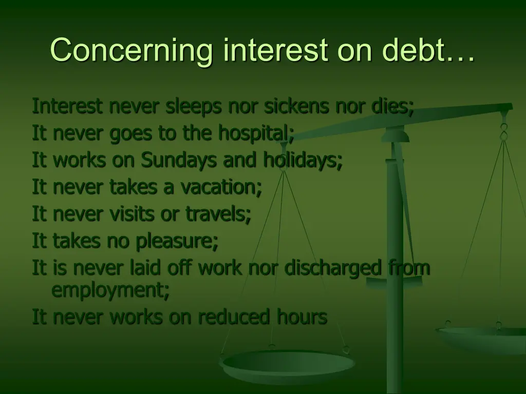 concerning interest on debt