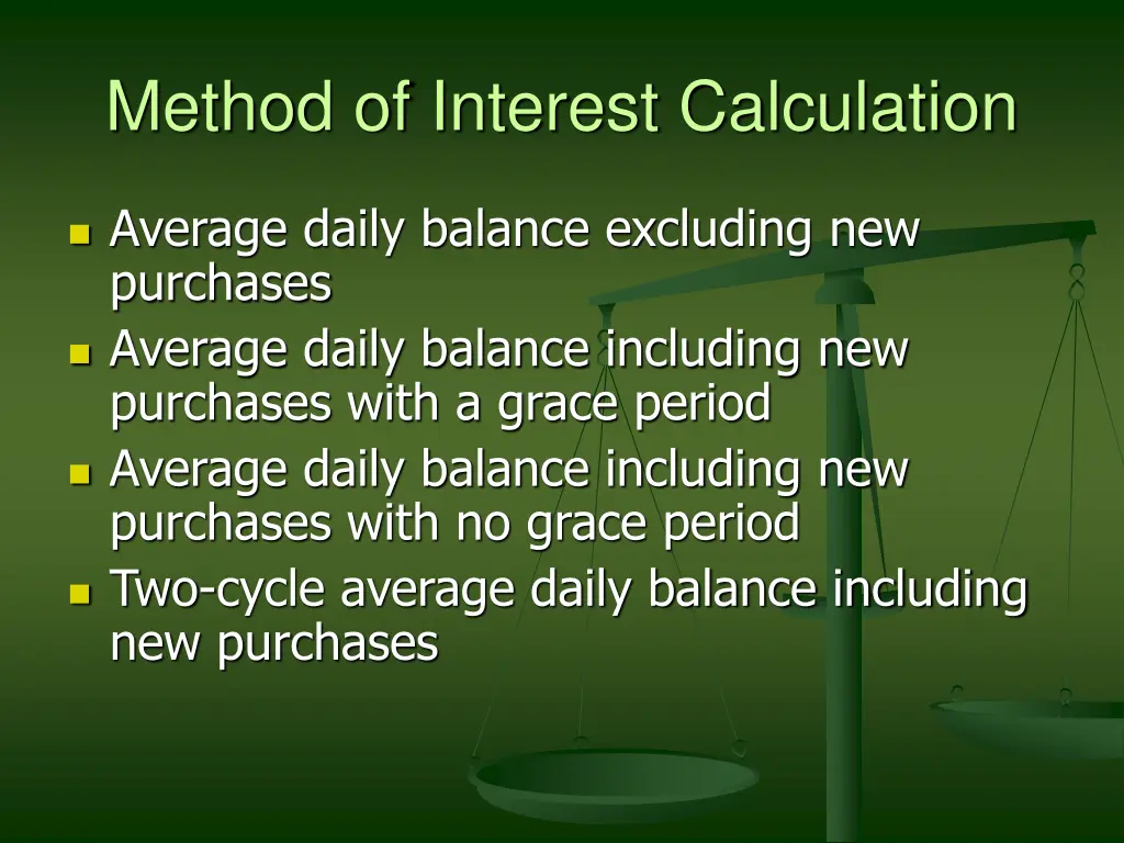 method of interest calculation