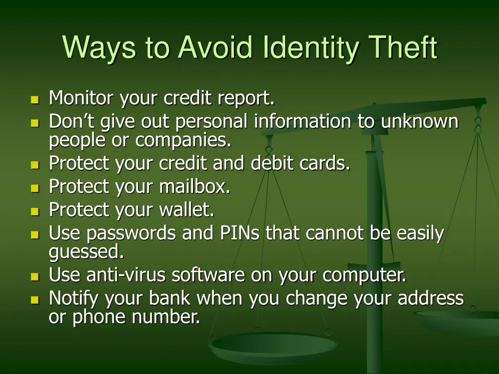 ways to avoid identity theft