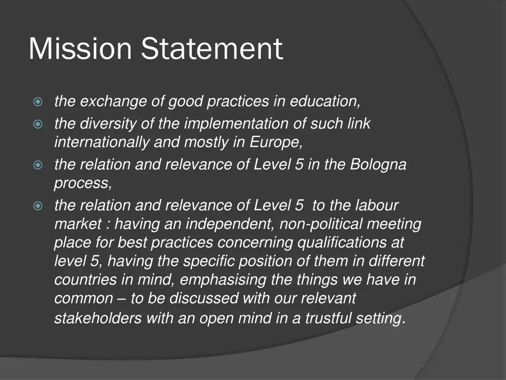 mission statement