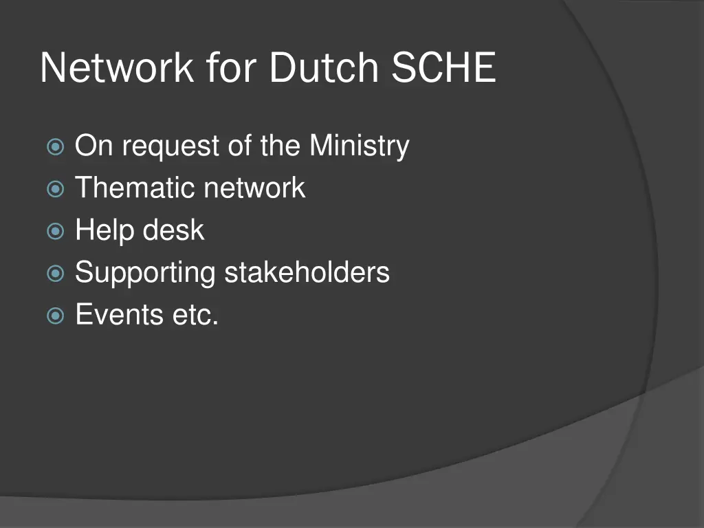 network for dutch sche