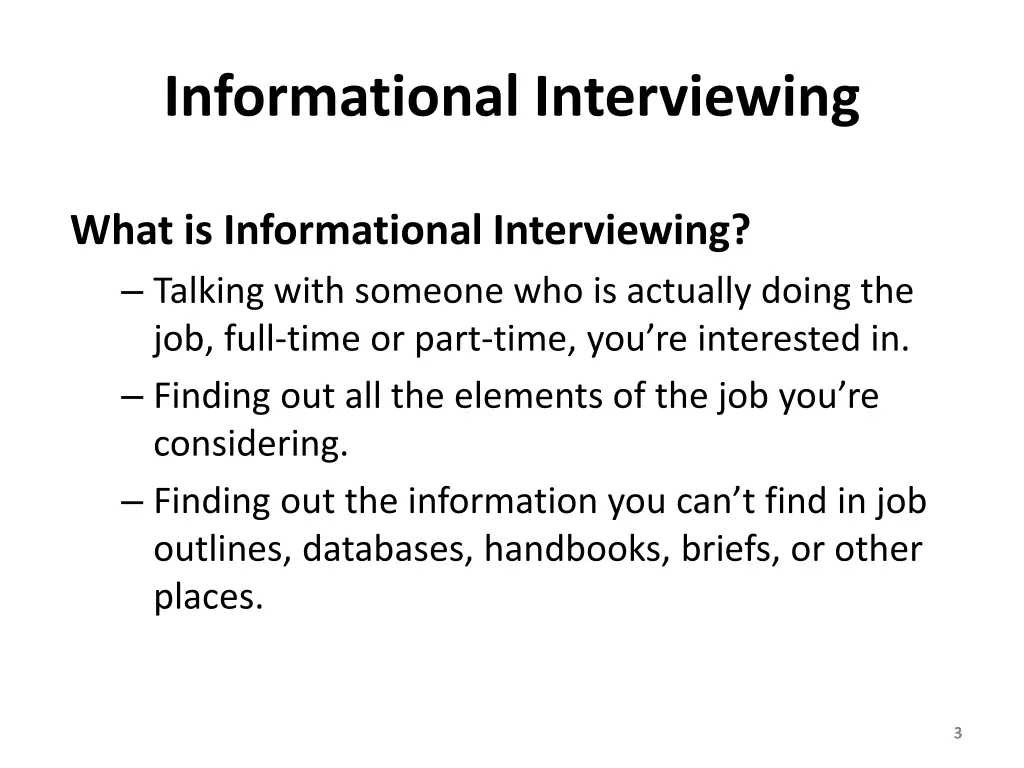 informational interviewing 1