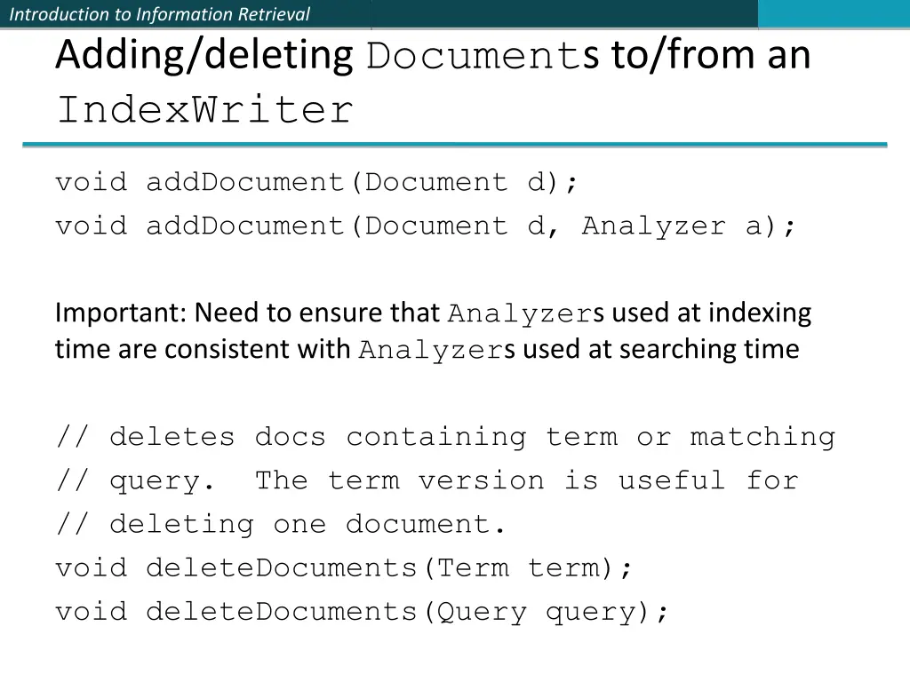 introduction to information retrieval adding