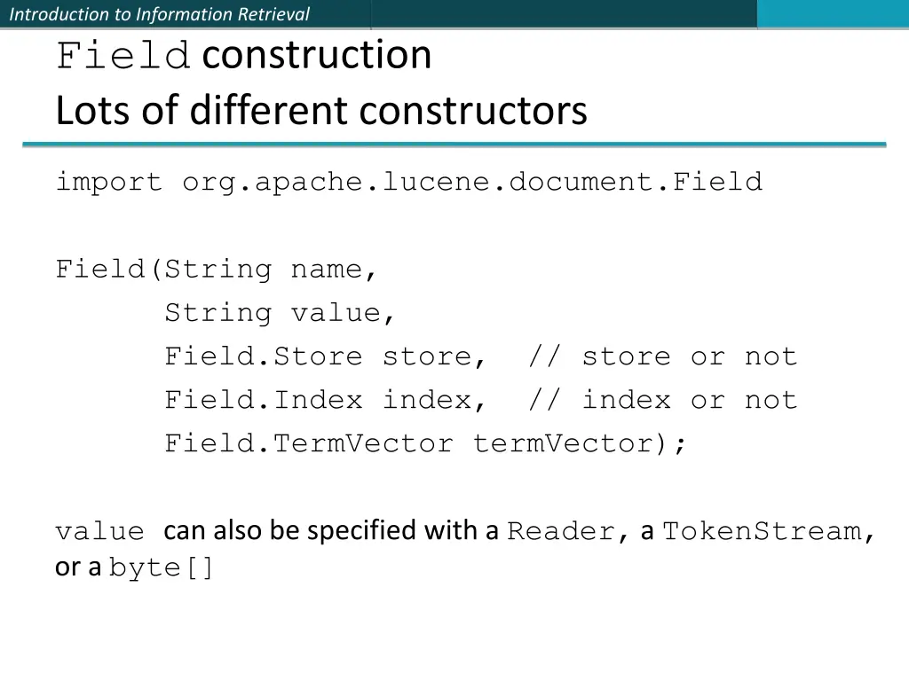 introduction to information retrieval field