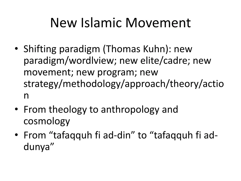 new islamic movement