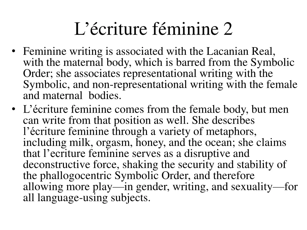 l criture f minine 2 feminine writing