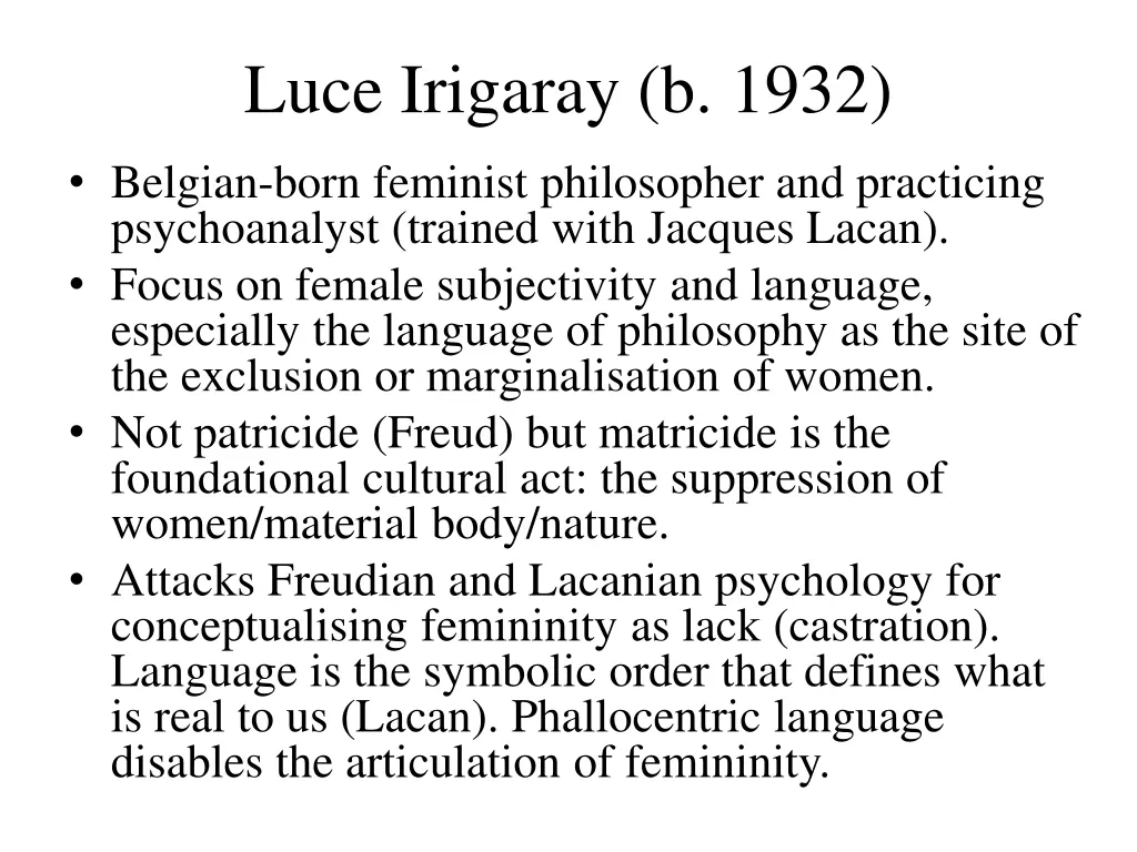 luce irigaray b 1932